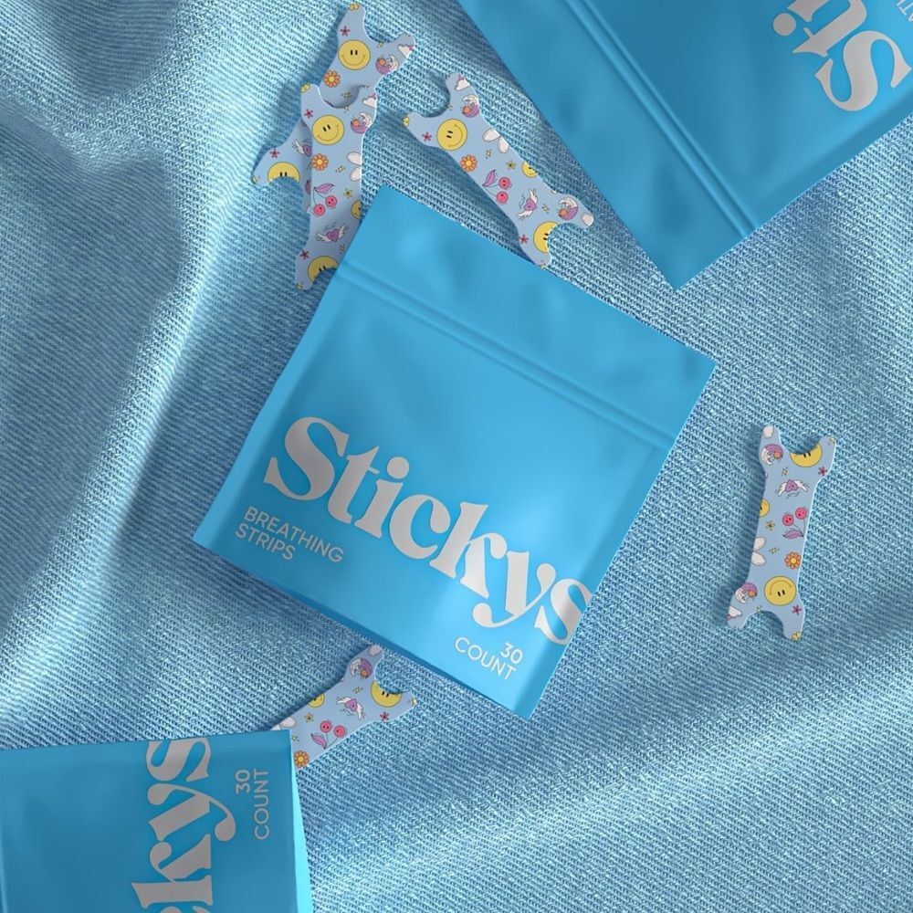 NWT Stickys Breathing Nose Snoring Strips 30 Strips Sunshine Flower Design Tape